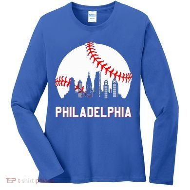 Vintage Distressed Philly Baseball Lovers Women's Long Sleeve Shirt