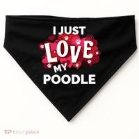 Valentine's Day Poodle Dog Love Gift Meaningful Gift USA-Made Doggie Bandana thumb 0