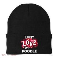 Valentine's Day Poodle Dog Love Gift Meaningful Gift Beanie thumb 0