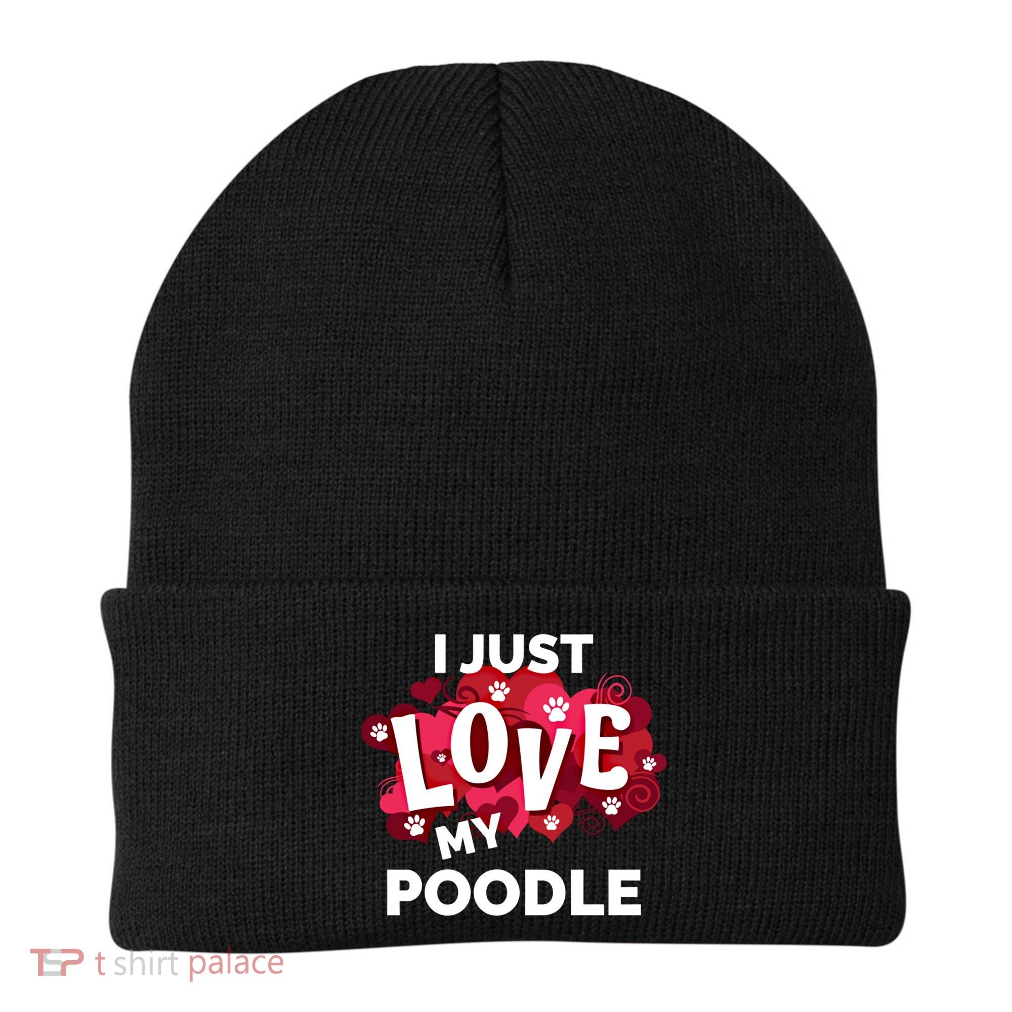 Valentine's Day Poodle Dog Love Gift Meaningful Gift Beanie