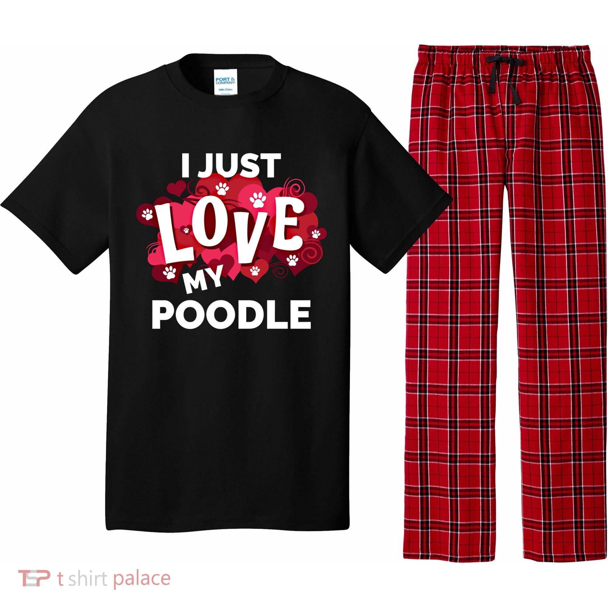 Valentine's Day Poodle Dog Love Gift Meaningful Gift Pajama Set