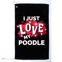 Valentine's Day Poodle Dog Love Gift Meaningful Gift Golf Towel thumb 0