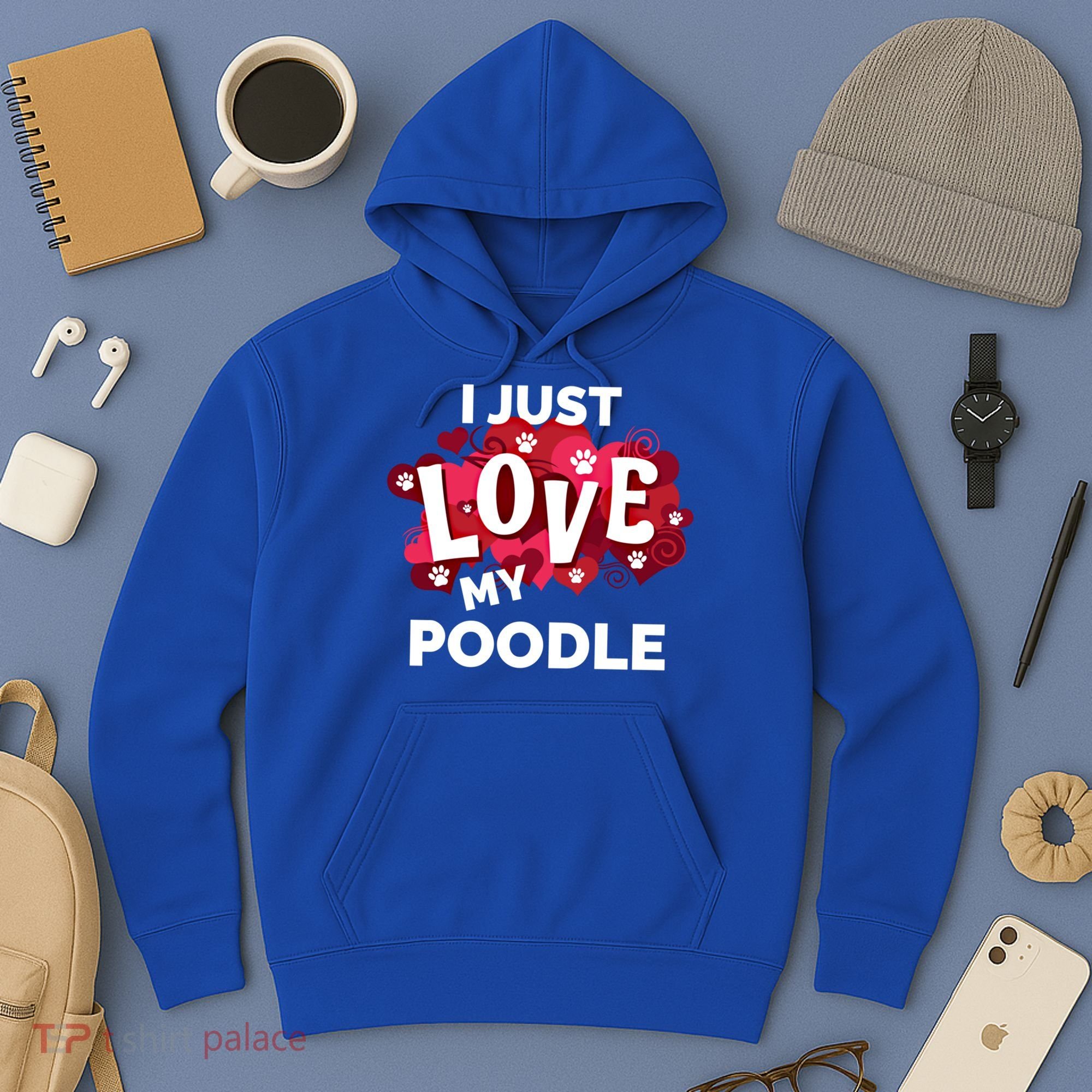 Valentine's Day Poodle Dog Love Gift Meaningful Gift Hoodie