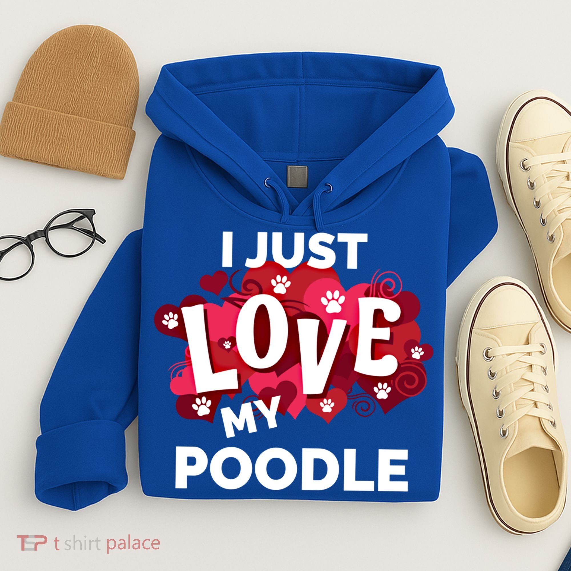 Valentine's Day Poodle Dog Love Gift Meaningful Gift Hoodie