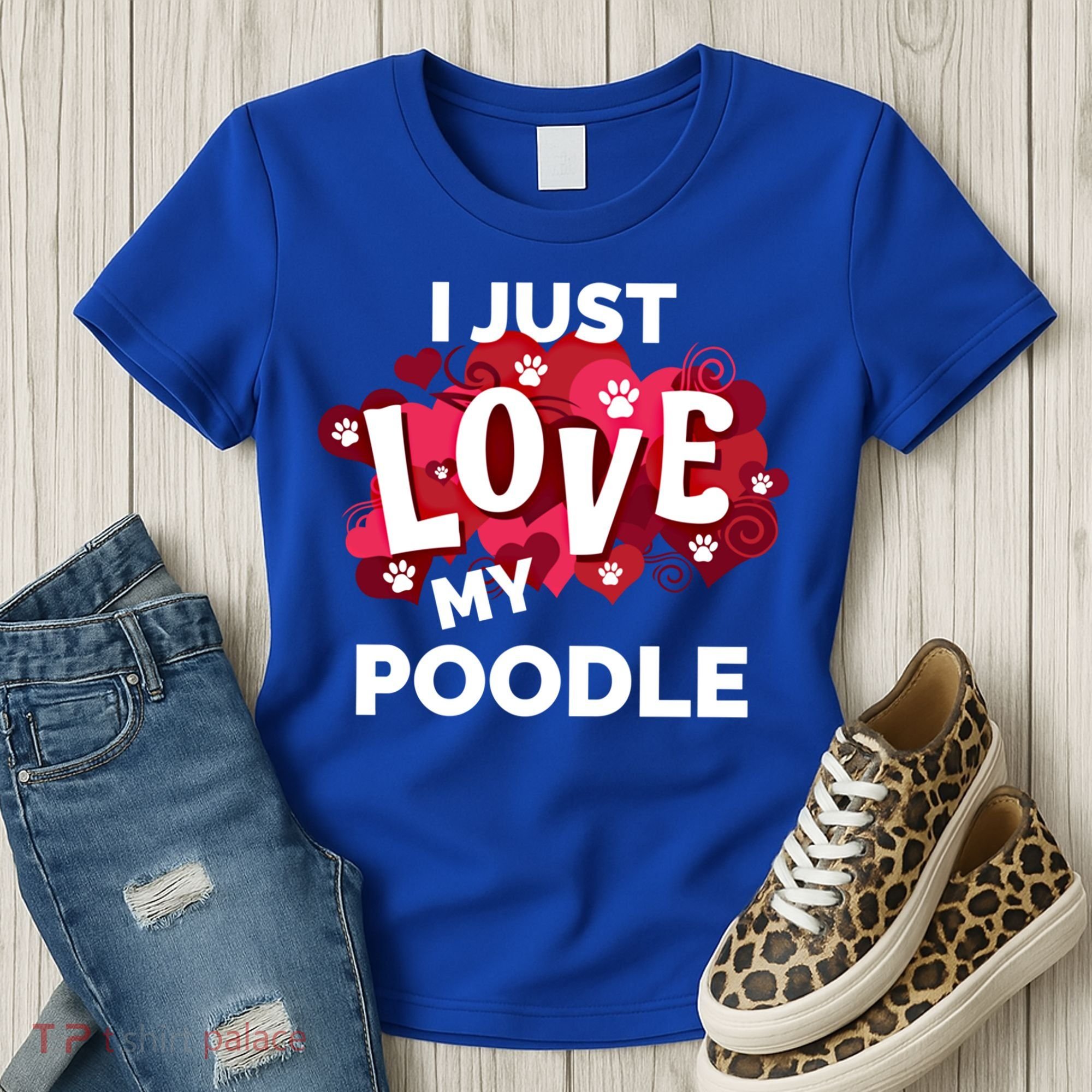 Valentine's Day Poodle Dog Love Gift Meaningful Gift Women's T-Shirt