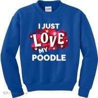 Valentine's Day Poodle Dog Love Gift Meaningful Gift Kids Sweatshirt thumb 0