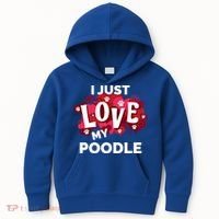 Valentine's Day Poodle Dog Love Gift Meaningful Gift Kids Hoodie thumb 0