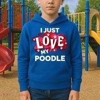 Valentine's Day Poodle Dog Love Gift Meaningful Gift Kids Hoodie thumb 2