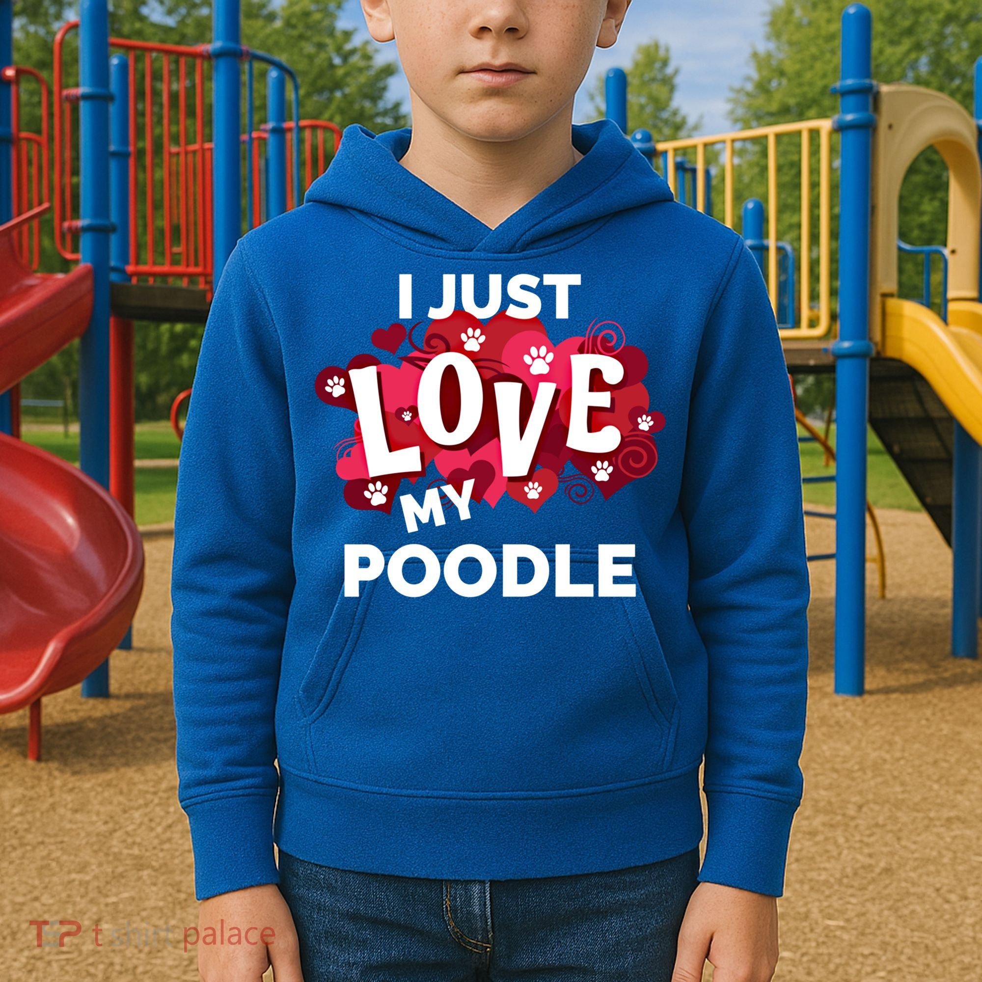 Valentine's Day Poodle Dog Love Gift Meaningful Gift Kids Hoodie