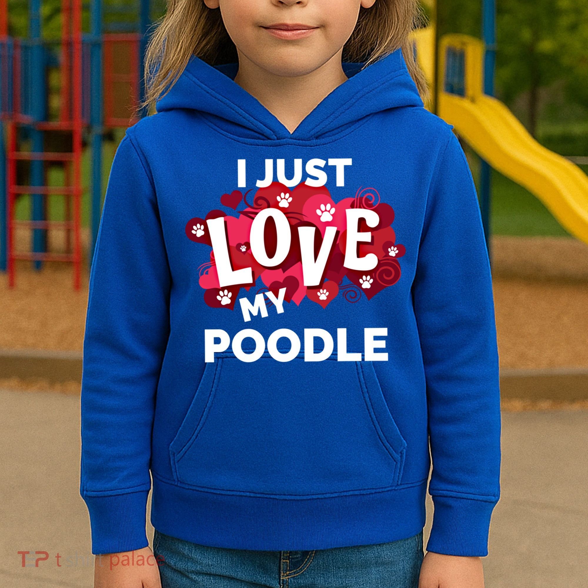 Valentine's Day Poodle Dog Love Gift Meaningful Gift Kids Hoodie