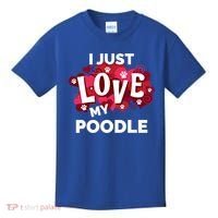 Valentine's Day Poodle Dog Love Gift Meaningful Gift Kids T-Shirt thumb 0