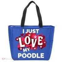 Valentine's Day Poodle Dog Love Gift Meaningful Gift Tote Bag thumb 0
