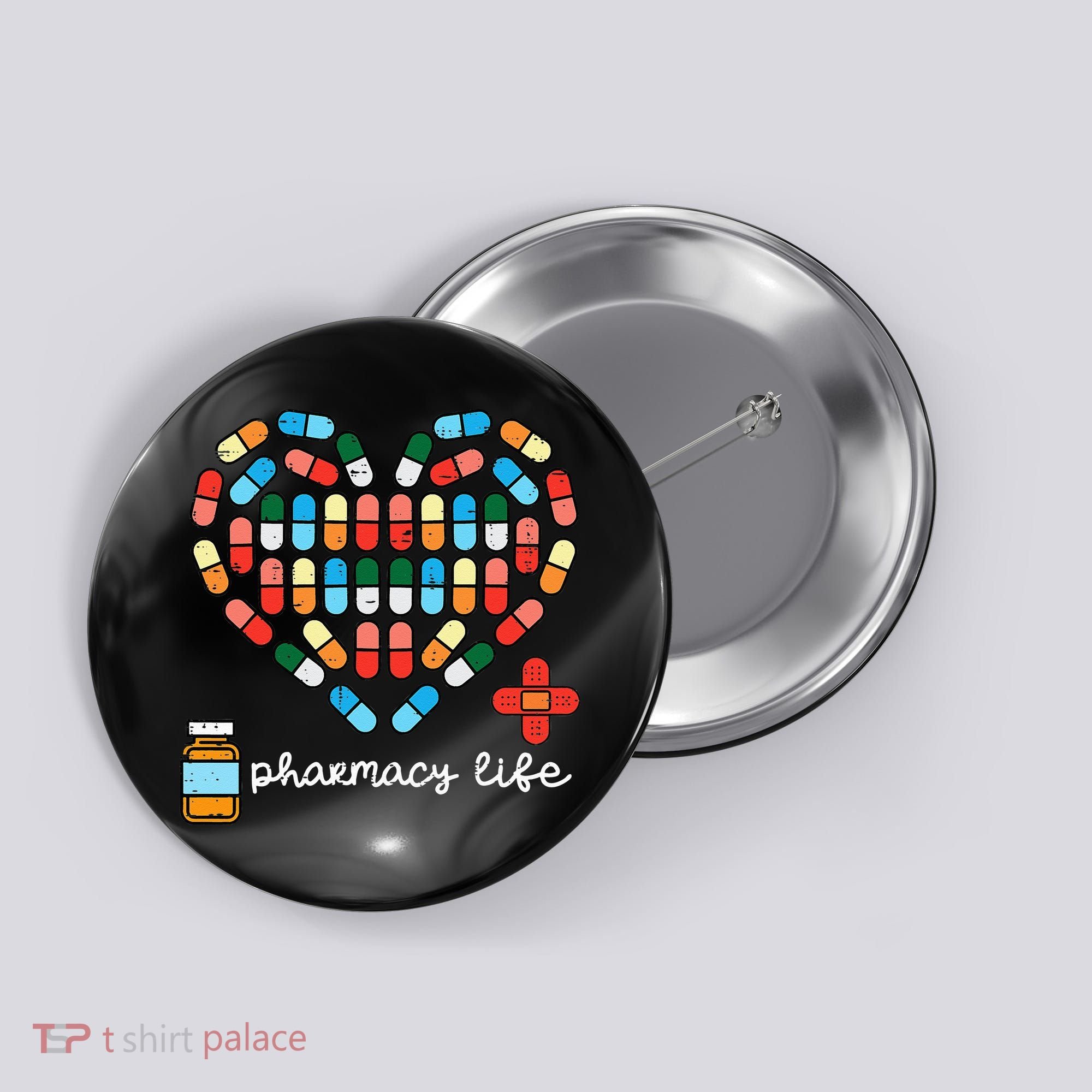 Valentines Day Pharmacy Life Pill Heart Pharmacist Button