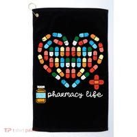 Valentines Day Pharmacy Life Pill Heart Pharmacist Golf Towel thumb 0