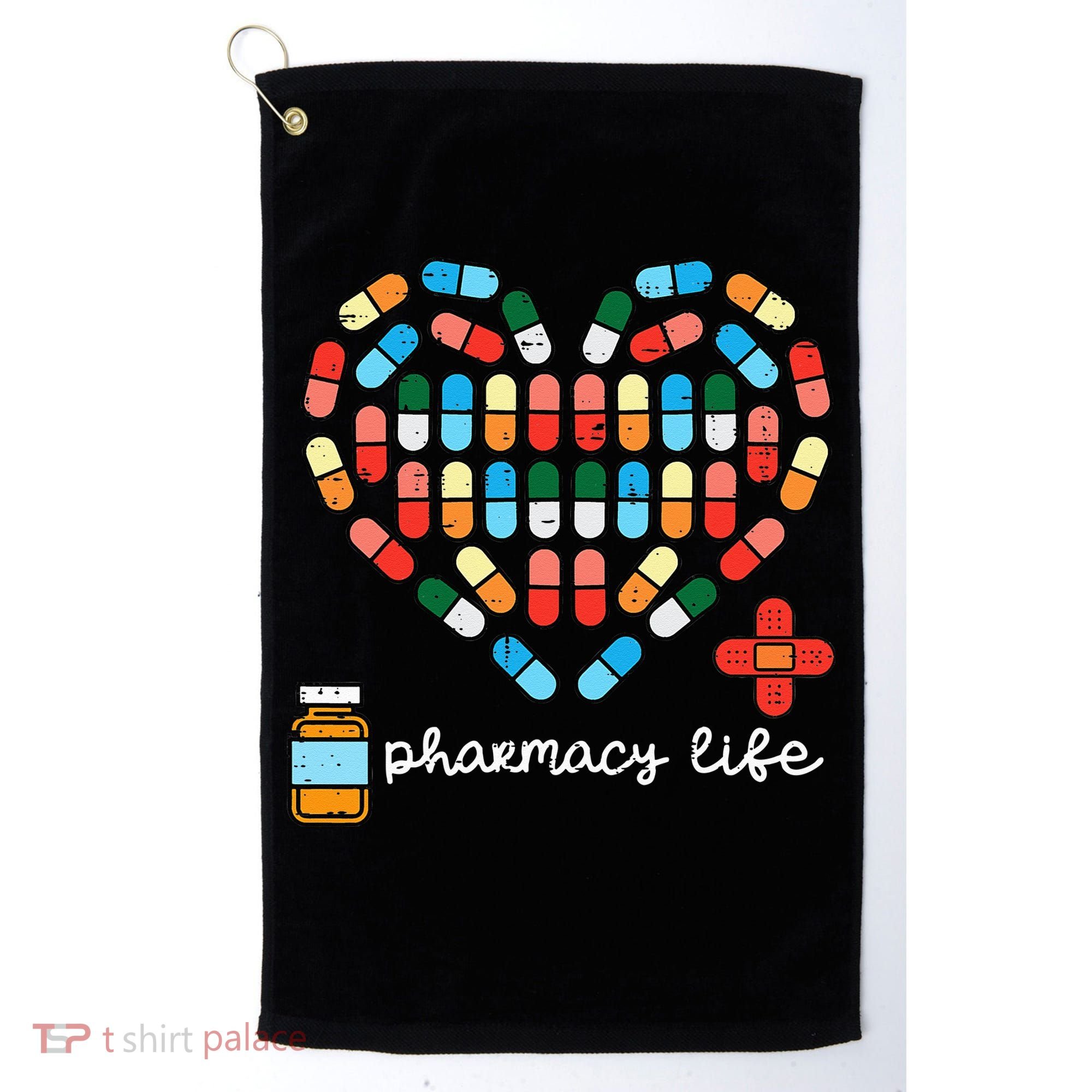 Valentines Day Pharmacy Life Pill Heart Pharmacist Golf Towel