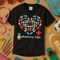 Valentines Day Pharmacy Life Pill Heart Pharmacist Kids T-Shirt thumb 3