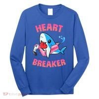 Valentines Day Pool Party Shark Heart Breaker Funny Funny Gift Long Sleeve Shirt thumb 0