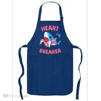 Valentines Day Pool Party Shark Heart Breaker Funny Funny Gift Apron thumb 0