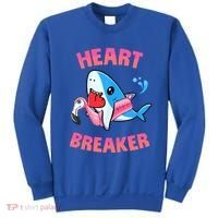 Valentines Day Pool Party Shark Heart Breaker Funny Funny Gift Sweatshirt thumb 0