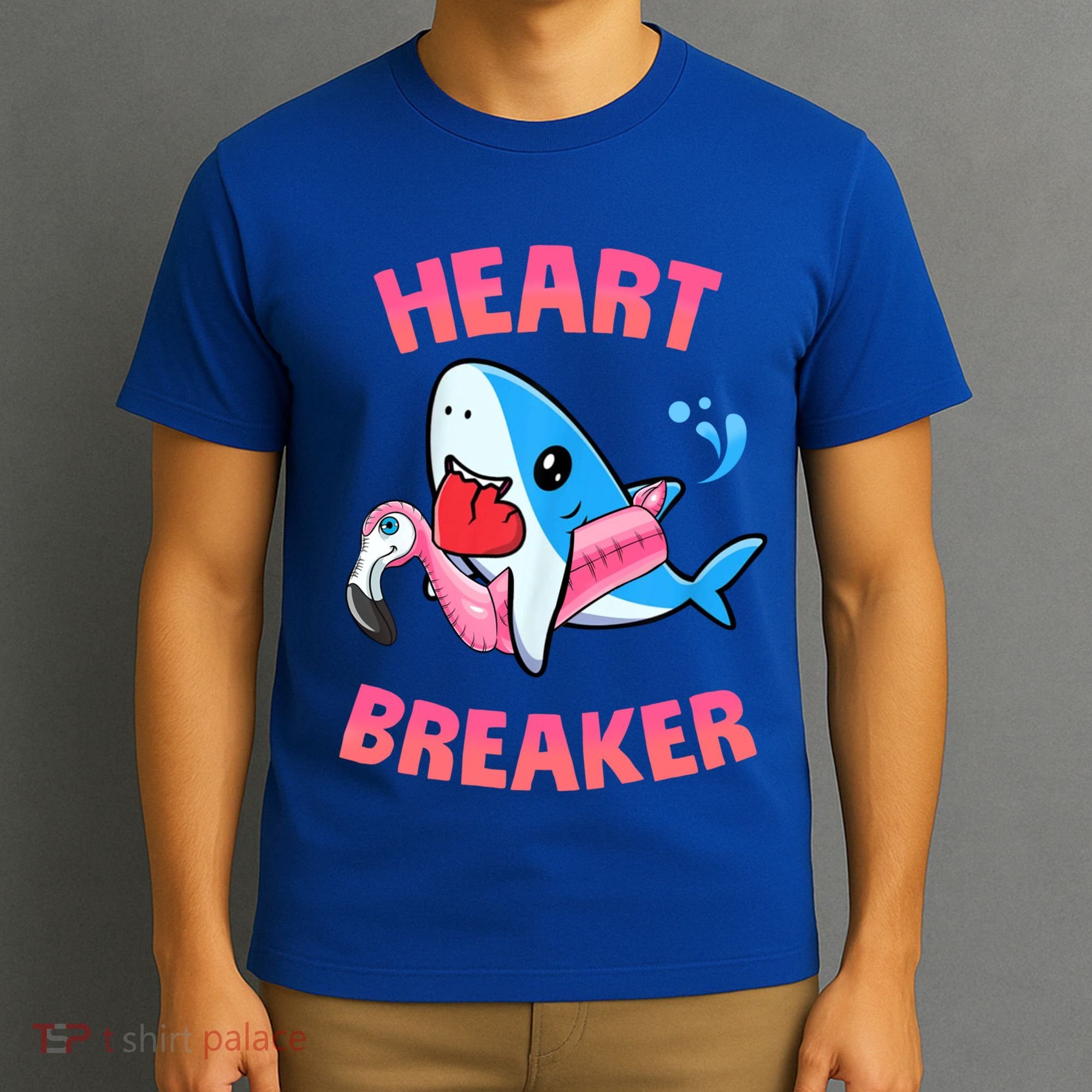 Valentines Day Pool Party Shark Heart Breaker Funny Funny Gift T-Shirt