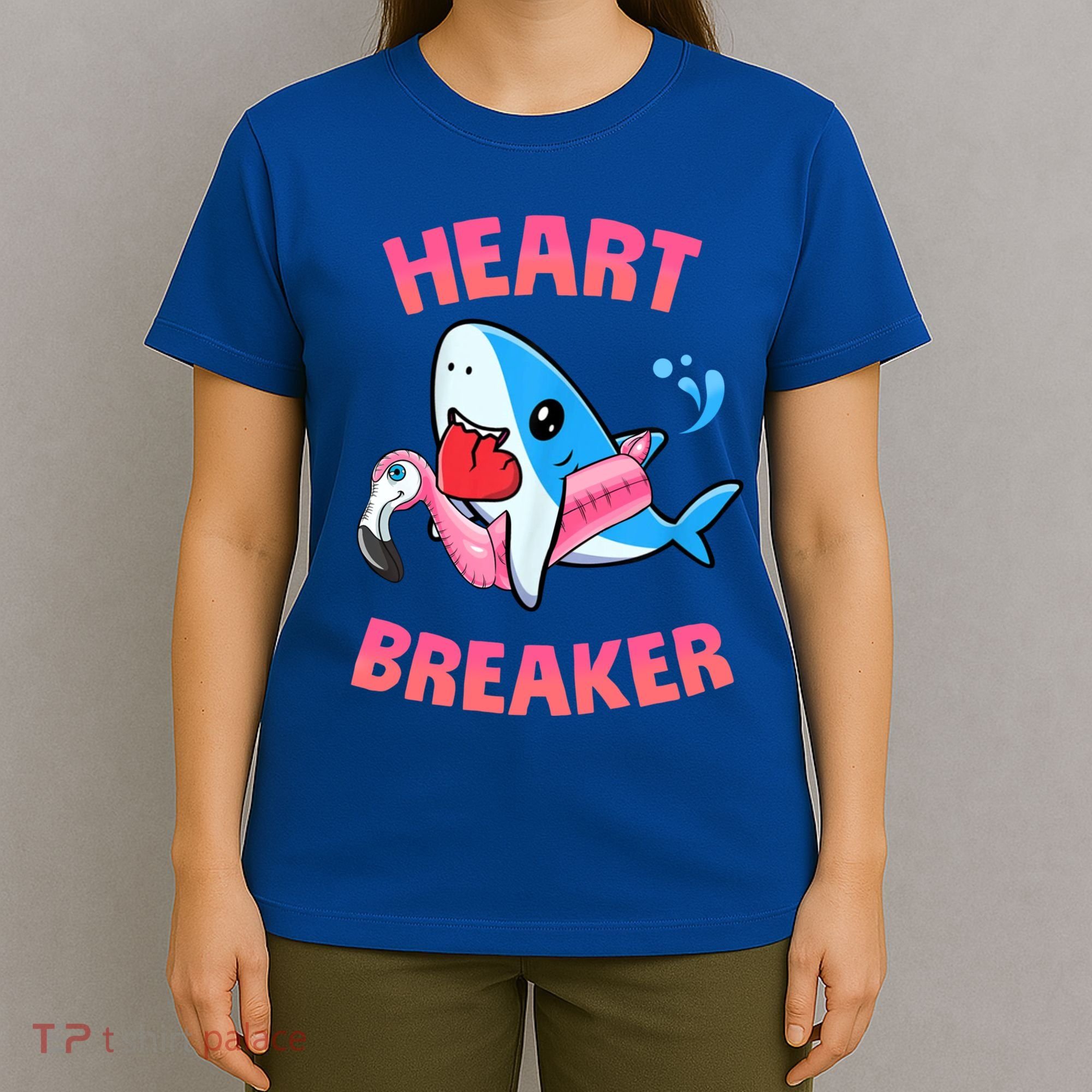 Valentines Day Pool Party Shark Heart Breaker Funny Funny Gift T-Shirt