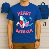 Valentines Day Pool Party Shark Heart Breaker Funny Funny Gift T-Shirt thumb 6