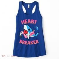 Valentines Day Pool Party Shark Heart Breaker Funny Funny Gift Women's Tank Top thumb 0