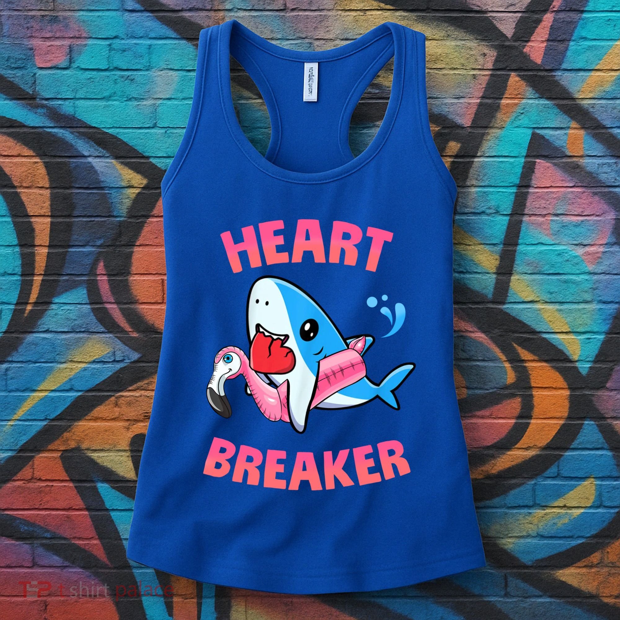 Valentines Day Pool Party Shark Heart Breaker Funny Funny Gift Women's Tank Top