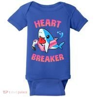 Valentines Day Pool Party Shark Heart Breaker Funny Funny Gift Baby Bodysuit thumb 0