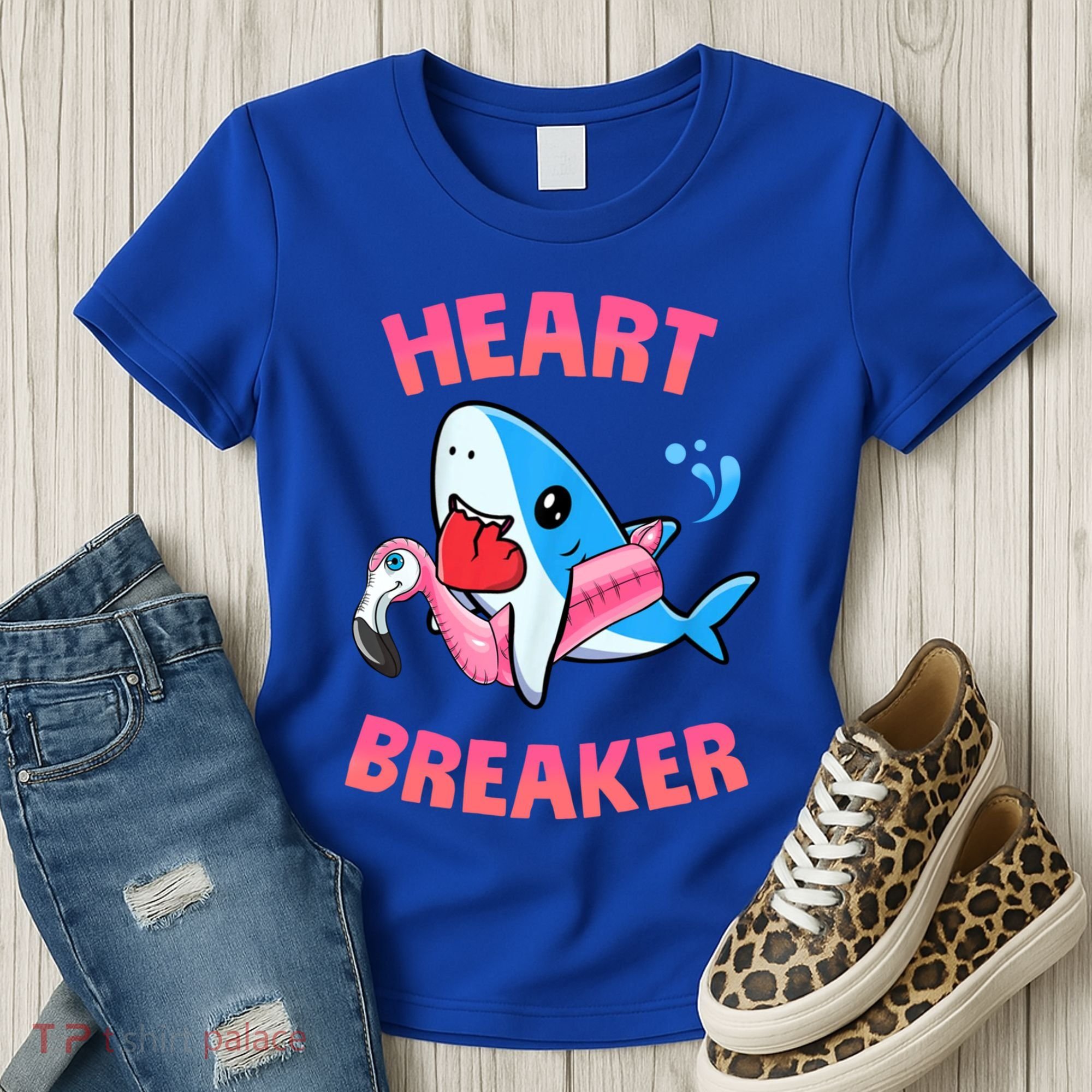 Valentines Day Pool Party Shark Heart Breaker Funny Funny Gift Women's T-Shirt
