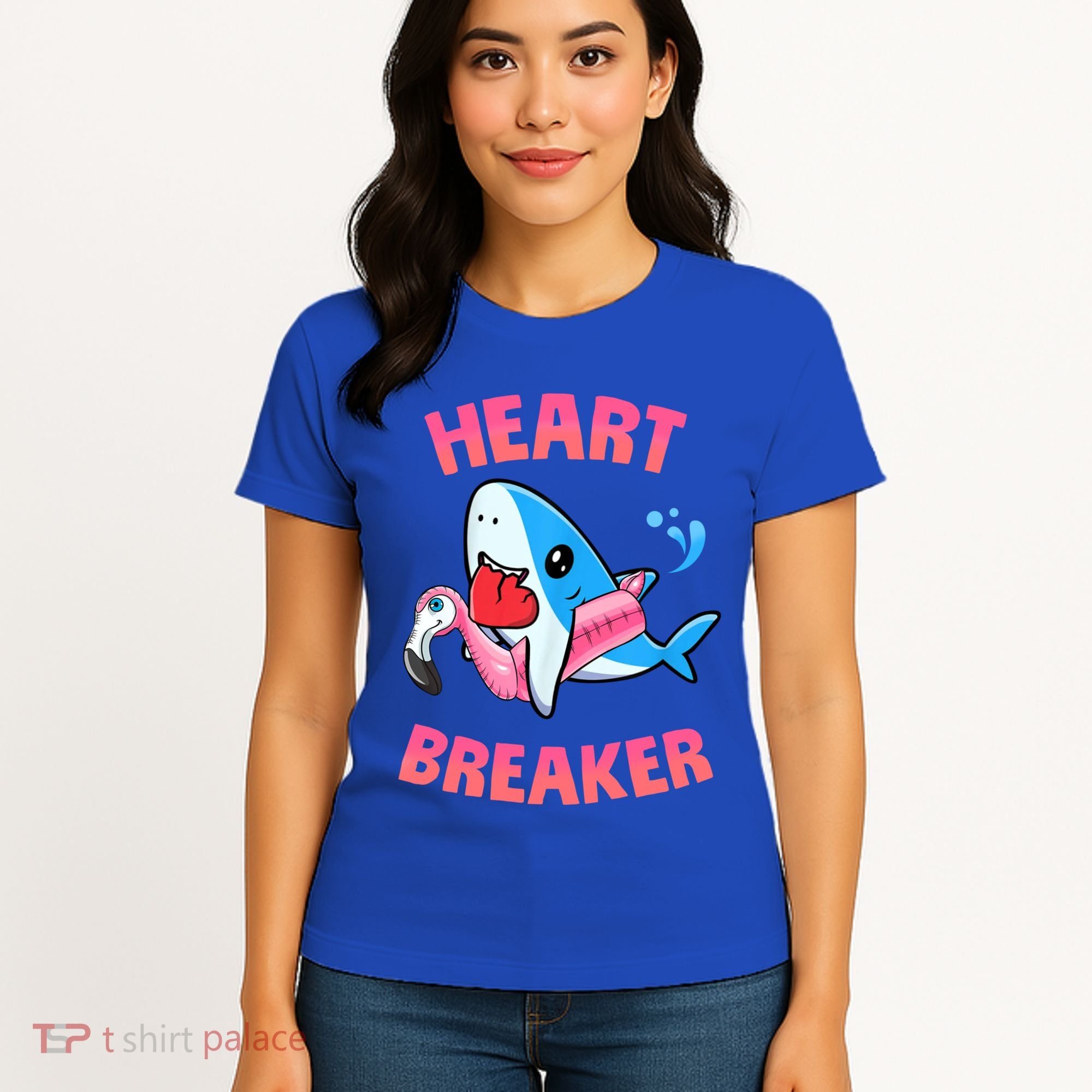 Valentines Day Pool Party Shark Heart Breaker Funny Funny Gift Women's T-Shirt