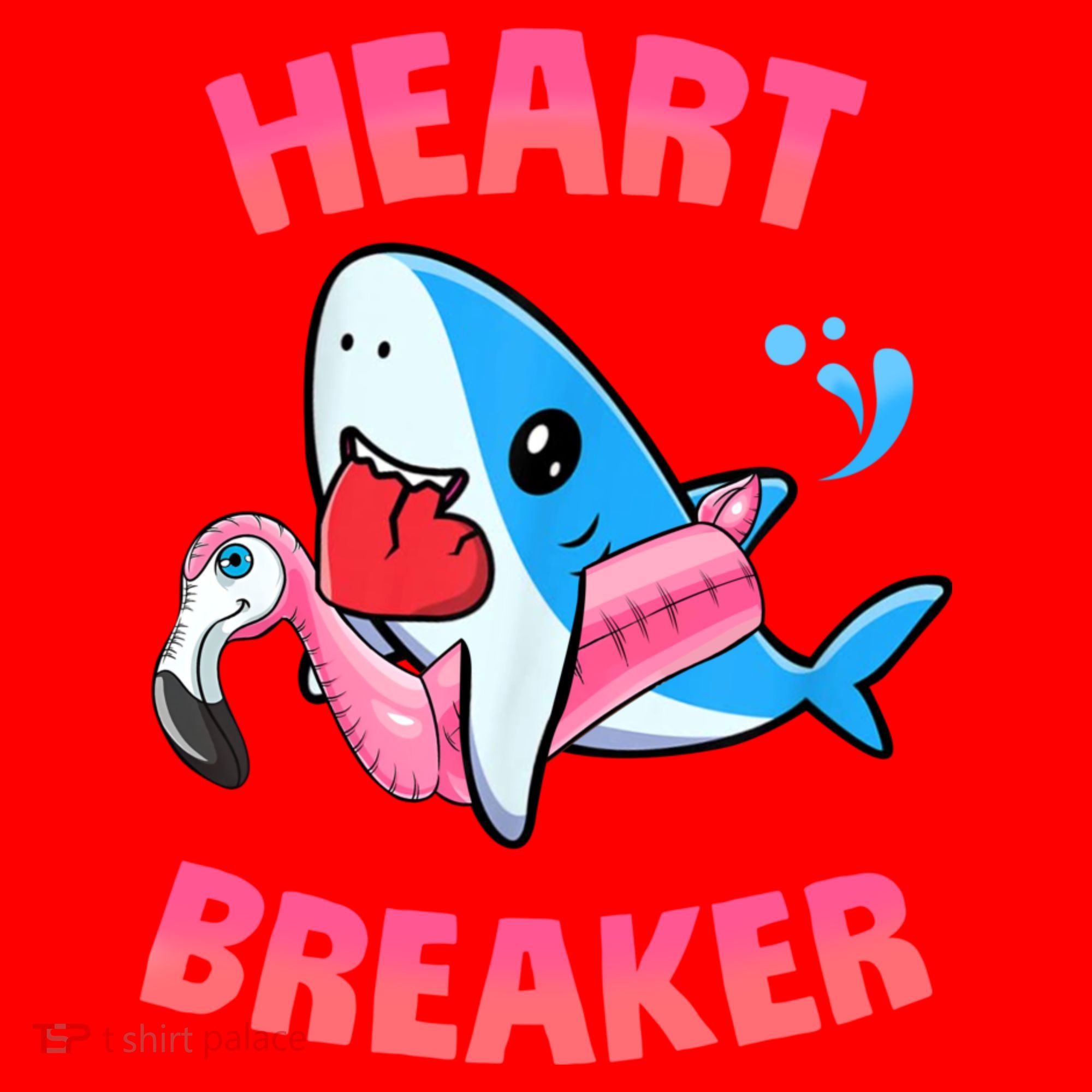 Valentines Day Pool Party Shark Heart Breaker Funny Funny Gift Santa Hat