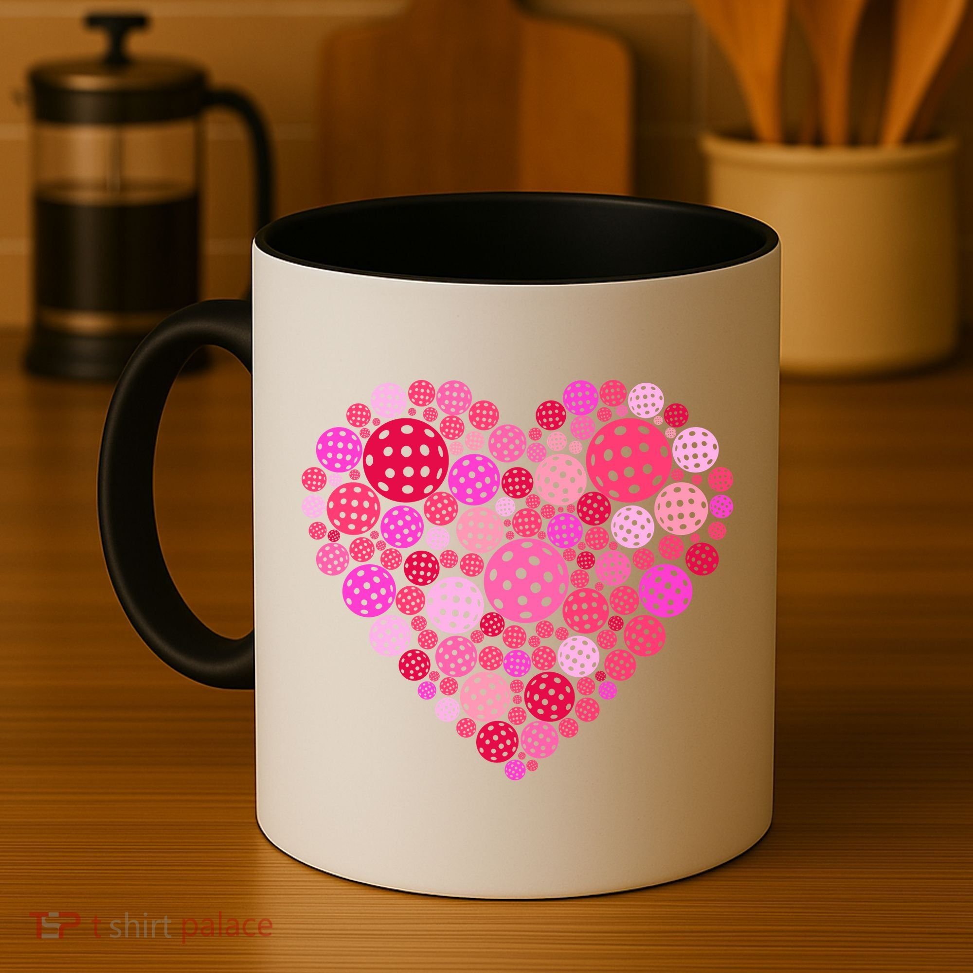Valentines Day Pickleball Heart Love Pickleball Coffee Mug