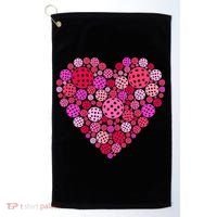 Valentines Day Pickleball Heart Love Pickleball Golf Towel thumb 0