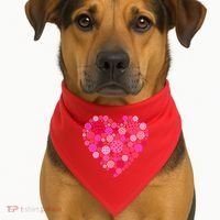 Valentines Day Pickleball Heart Love Pickleball USA-Made Doggie Bandana thumb 1