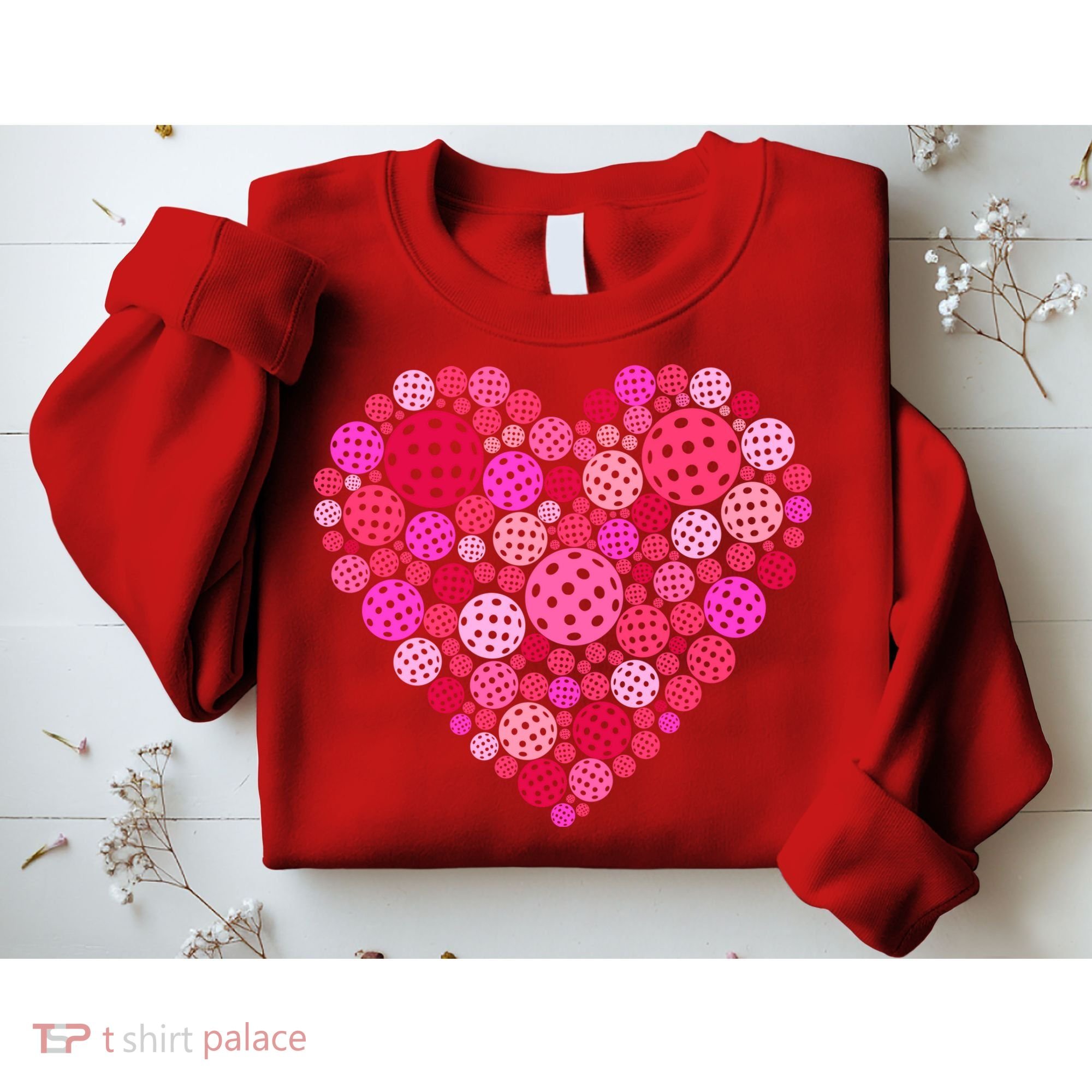 Valentines Day Pickleball Heart Love Pickleball Sweatshirt