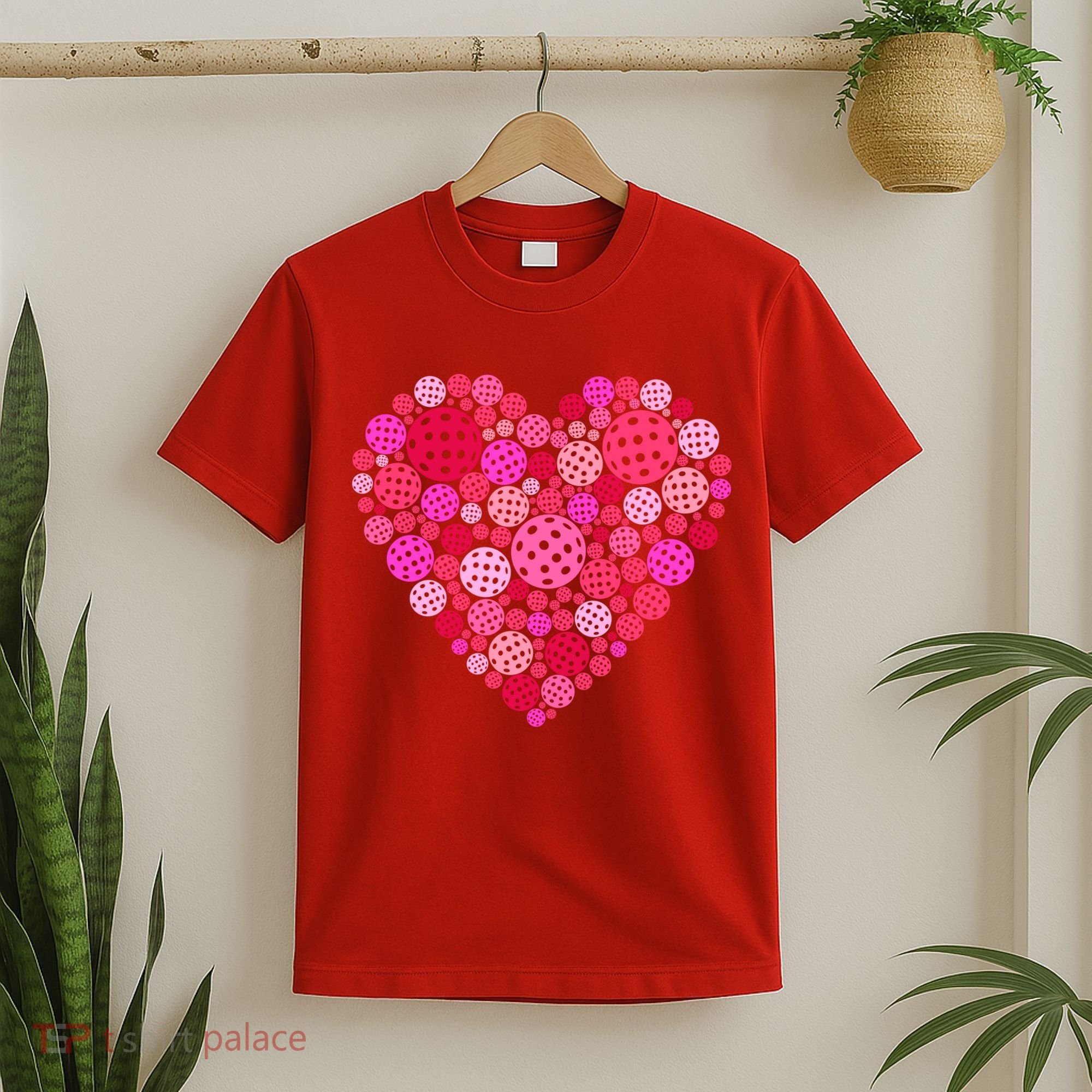 Valentines Day Pickleball Heart Love Pickleball T-Shirt