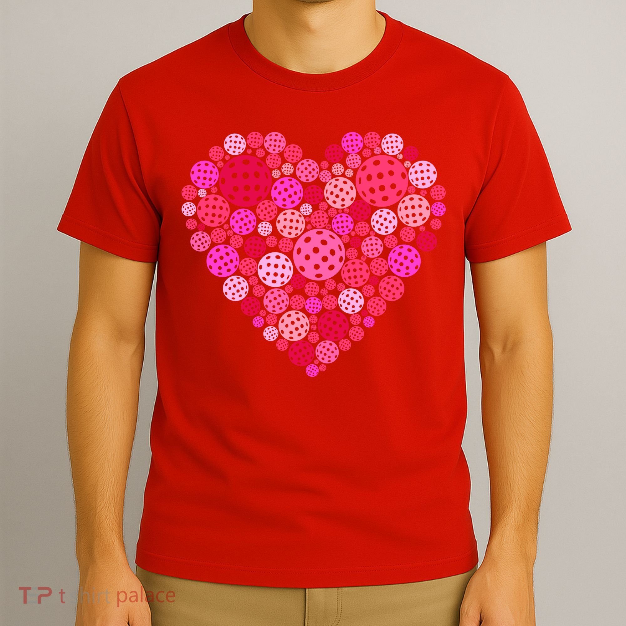 Valentines Day Pickleball Heart Love Pickleball T-Shirt