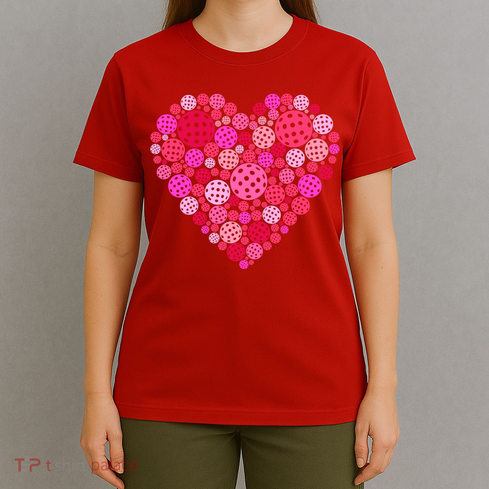 Valentines Day Pickleball Heart Love Pickleball T-Shirt