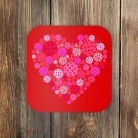 Valentines Day Pickleball Heart Love Pickleball Coaster thumb 0