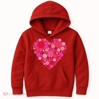 Valentines Day Pickleball Heart Love Pickleball Kids Hoodie thumb 0