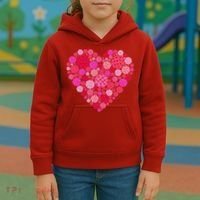 Valentines Day Pickleball Heart Love Pickleball Kids Hoodie thumb 3