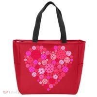 Valentines Day Pickleball Heart Love Pickleball Tote Bag thumb 0
