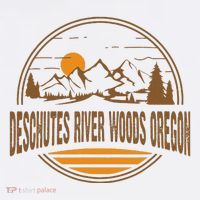 Vintage Deschutes River Woods Oregon Mountain Hiking Print T-Shirt thumb 7