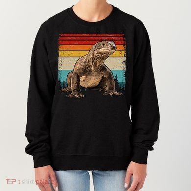 Vintage Distressed Retro Style Cool Komodo Dragon Women's Sweatshirt