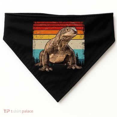 Vintage Distressed Retro Style Cool Komodo Dragon USA-Made Doggie Bandana