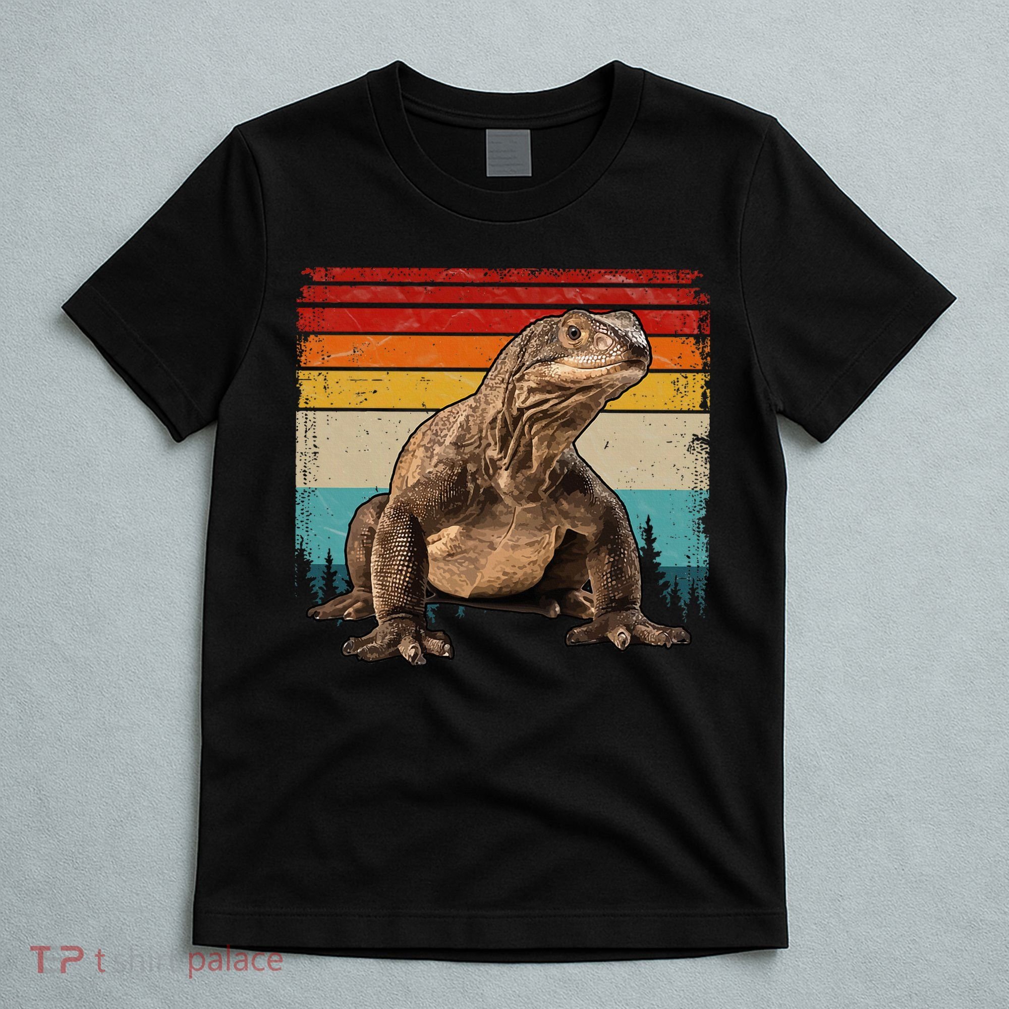 Vintage Distressed Retro Style Cool Komodo Dragon T-Shirt