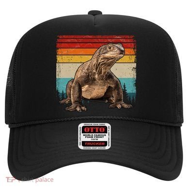 Vintage Distressed Retro Style Cool Komodo Dragon Hat