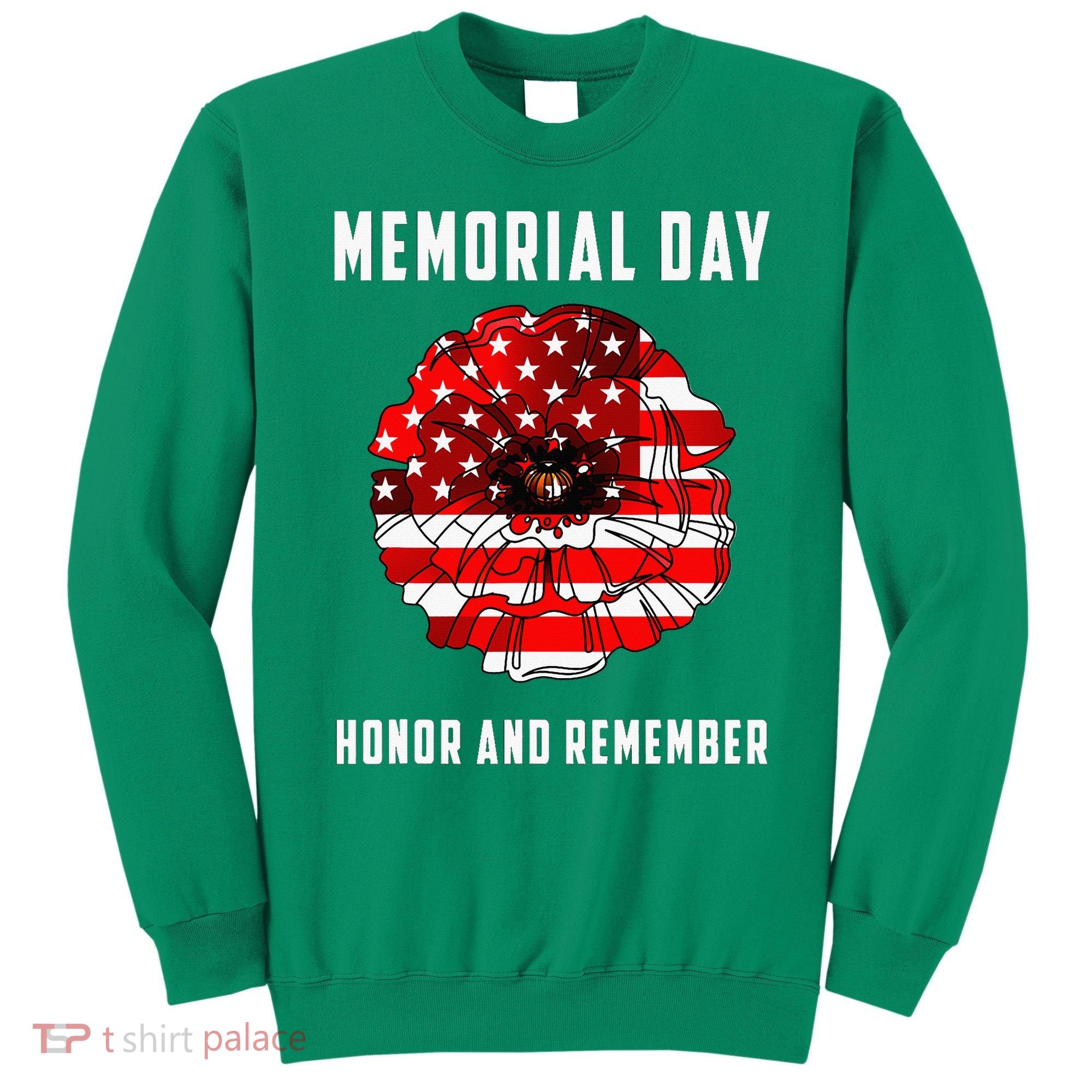 Veterans Day Red Poppy Flower Usa Memorial Day Sweatshirt