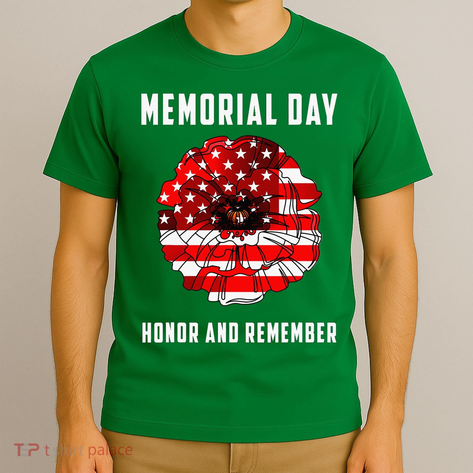 Veterans Day Red Poppy Flower Usa Memorial Day T-Shirt